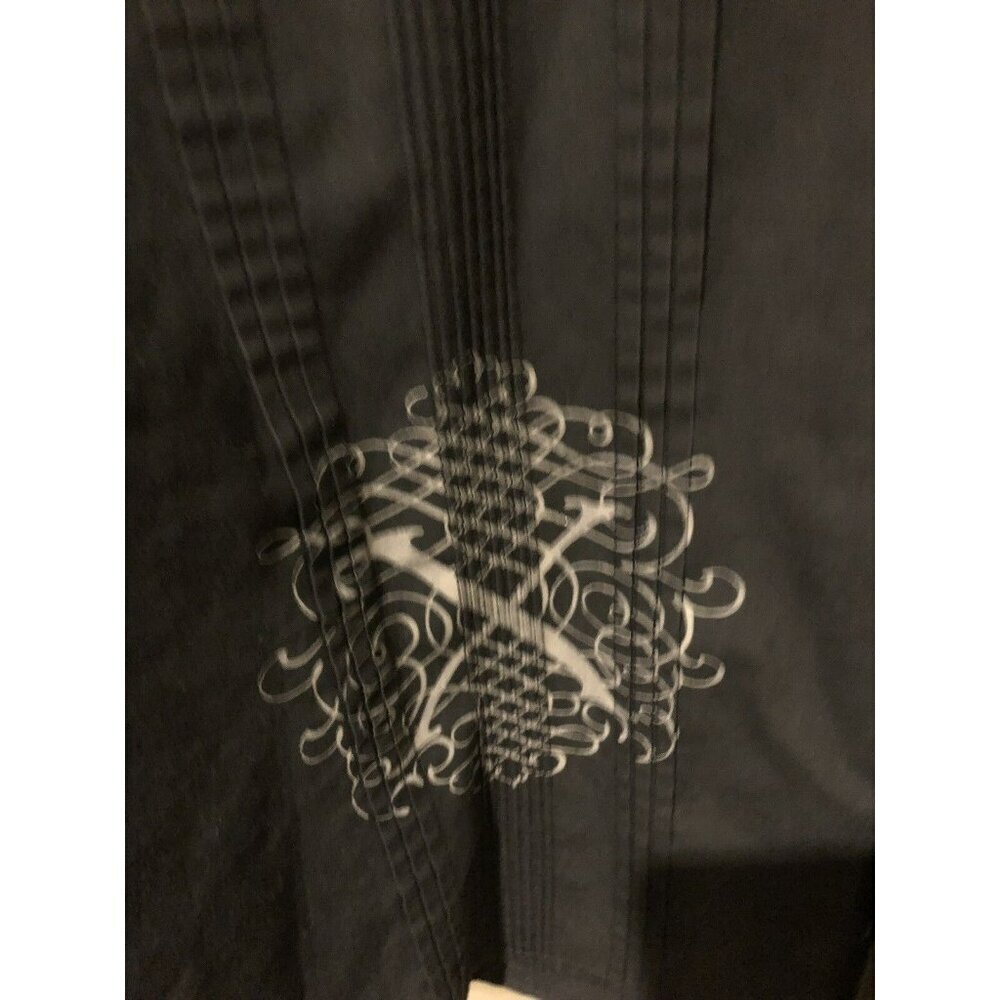 Pronto Uomo Button Down Graphic Shirt Black Size XL X Large 100% Cotton - Picture 5 of 8